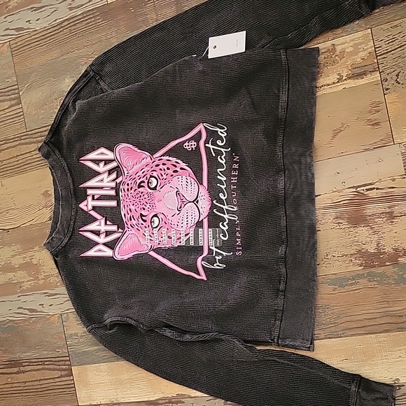 Simply Southern Tops - Simply Southern long sleeve printed top Womens Pink and Black